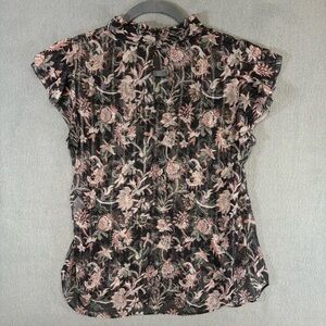 VERONICA BEARD Metallic Thread Floral Top - Size 2